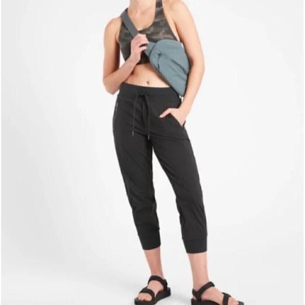 Athleta Trekkie North Jogger Black Charcoal Workout Track Pants Size 2